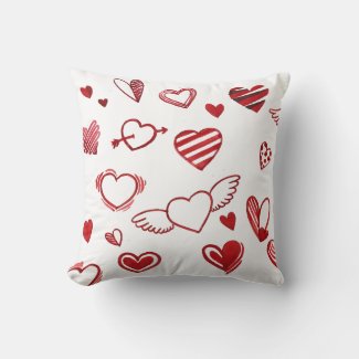 Cute Happy Valentine's Day Red Heart on White