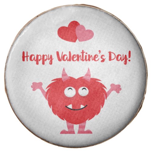 Cute Happy Valentines Day Red Monster Hearts Chocolate Covered Oreo