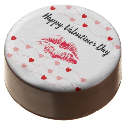 Cute Happy Valentines Day Red Pink String Hearts Chocolate Covered Oreo