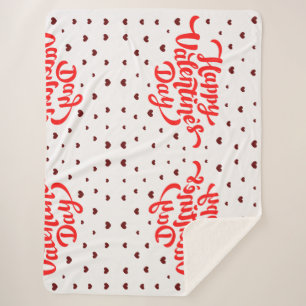 Cute Happy Valentine's Day  Sherpa Blanket