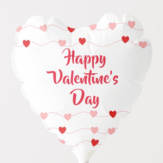 Cute Happy Valentines Day String Hearts Balloon (Front)