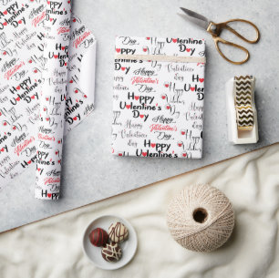 Cute Happy Valentines Day Wrapping Paper