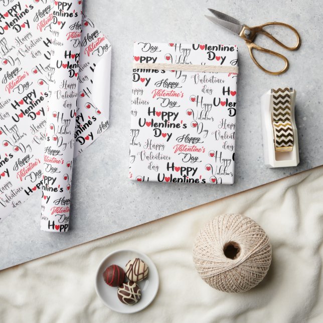 Cute Happy Valentines Day Wrapping Paper (Crafts)