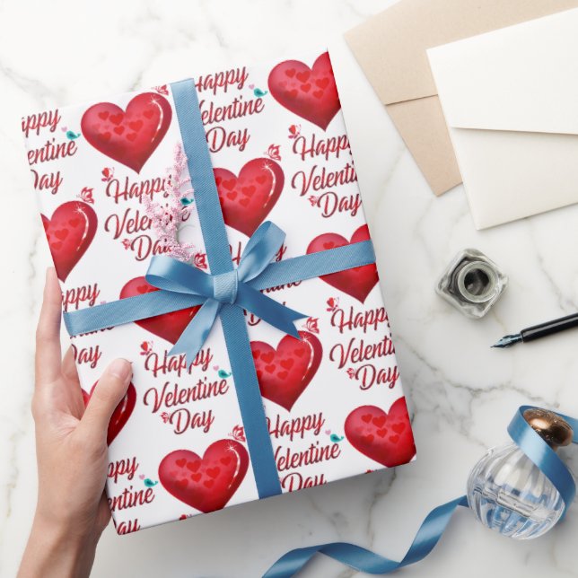 Cute Happy Valentines Day Wrapping Paper (Gifting)