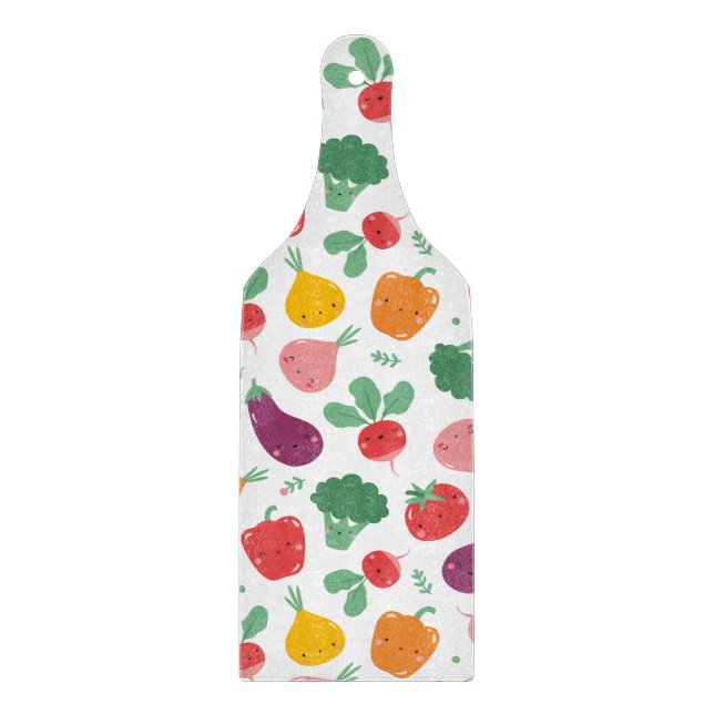Cute happy veggies cutting board (Front)