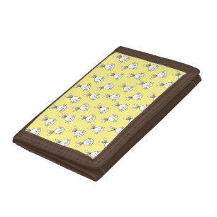 Cute Happy White Easter Bunny Pattern Trifold Wallet