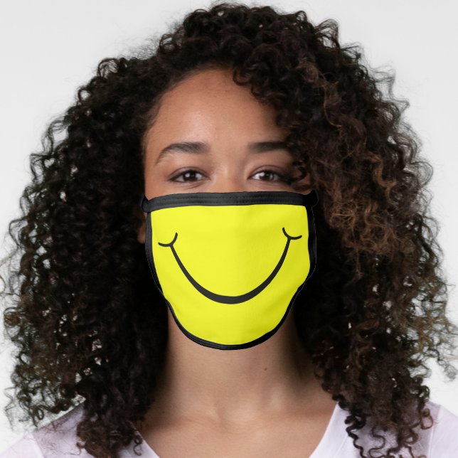 Cute Happy Yellow Face Face Mask (Worn Her)