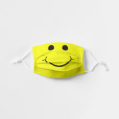 Cute Happy Yellow Face Kids' Cloth Face Mask (Front, Unfolded)