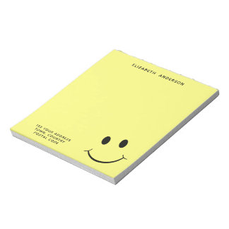 Cute Happy Yellow Face Personalized Address Notepad