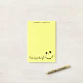 Cute Happy Yellow Face Personalized Notes (On Desk)