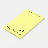 Cute Happy Yellow Face Personalized Notes (Angled)