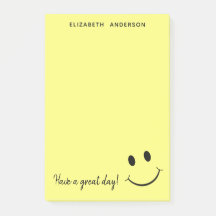 Cute Happy Yellow Face Personalized Post-it Notes