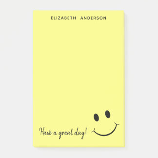 Cute Happy Yellow Face Personalized Post-it Notes