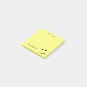 Cute Happy Yellow Face Personalized | Small Post-it Notes (Angled)