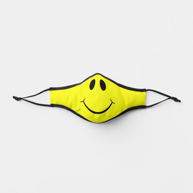 Cute Happy Yellow Face Premium Face Mask (Front)