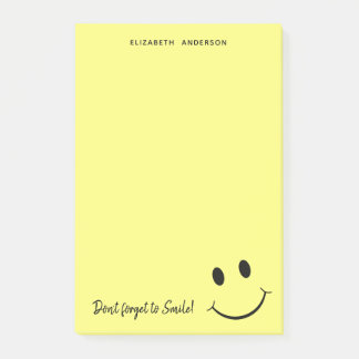 Cute Happy Yellow Face Smile Personalized Post-it Notes