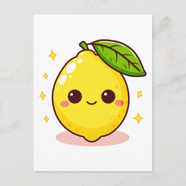 Cute Happy Yellow Lemon Postcard (Front)
