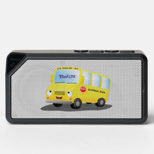 Cute happy yellow school bus cartoon bluetooth speaker