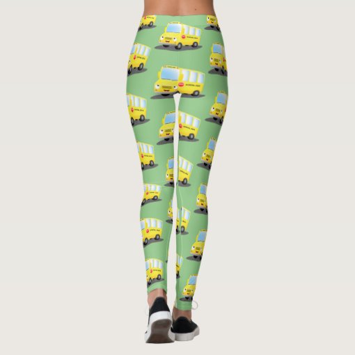 School Bus Print Pattern Women Leggings
