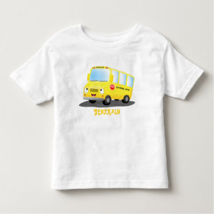 City-Bus Shirt Design Kids Flounced T Shirts Tops for 2-6T Kids Girls
