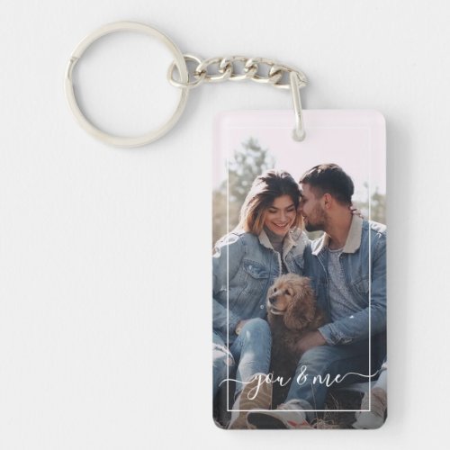 Cute Happy You And Me In Love Classy Elegant Quote Keychain