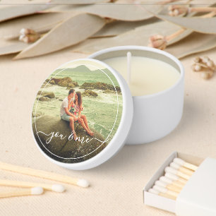 Cute Happy You And Me In Love Classy Elegant Quote Mini Candle Favors