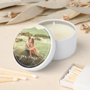 Cute Happy You And Me In Love Classy Elegant Quote Mini Candle Favors