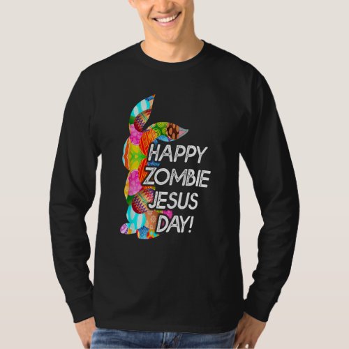 Cute Happy Zombie Jesus Day Easter Bunny T_Shirt
