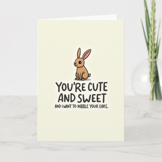 Cute Hare Sweet Message Card (Front)