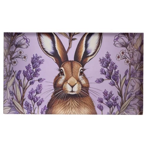 Cute Hare With Lavender William Morris Inspired  Place Card Holder