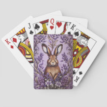 Cute Hare With Lavender William Morris Inspired  Poker Cards