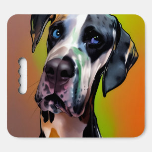 Cute Harlequin Great Dane Seat Cushion
