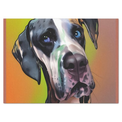  Cute Harlequin Great Dane Tissue Paper