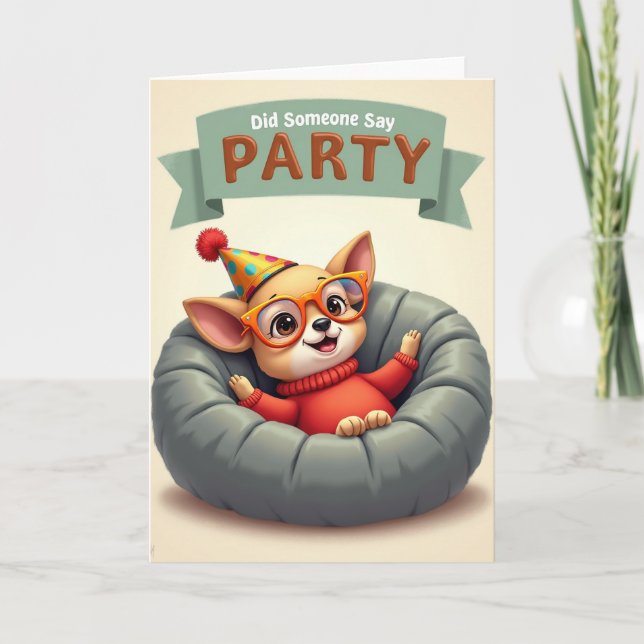 Cute Hat Specs Birthday Card (Front)