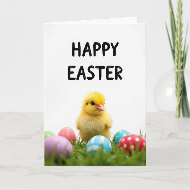 Cute Hatched Chick Spring Card (Front)