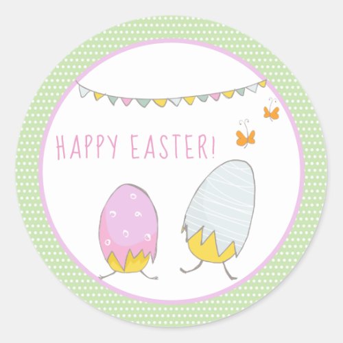 Cute Hatched Chicks _ Happy Easter  Classic Round Sticker