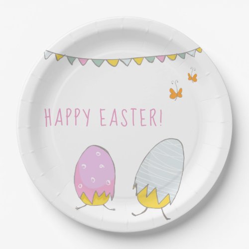 Cute Hatched Chicks _ Happy Easter  Paper Plates