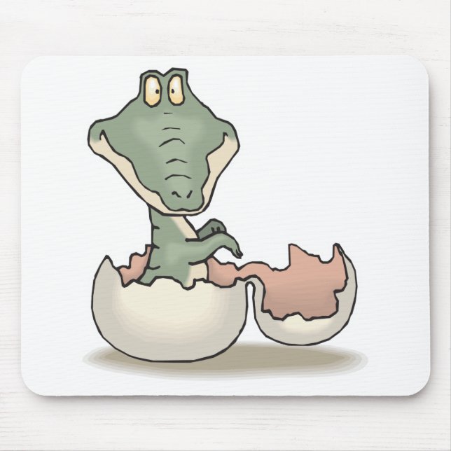 cute hatching baby alligator mouse pad (Front)
