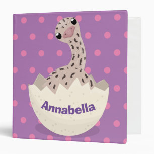 Cute hatching baby ostrich cartoon illustration 3 ring binder