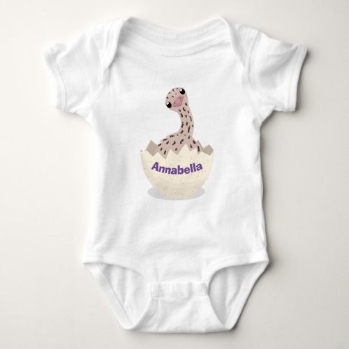 Cute hatching baby ostrich cartoon illustration baby bodysuit