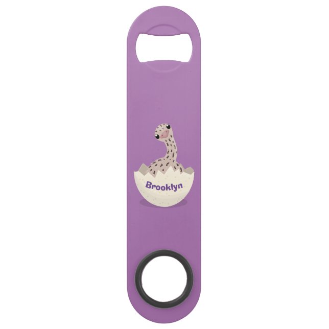 Cute hatching baby ostrich cartoon illustration bar key (Front)