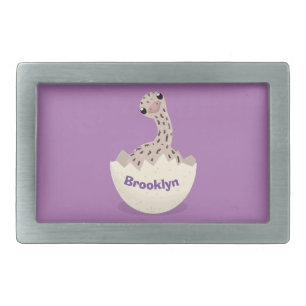 Cute hatching baby ostrich cartoon illustration belt buckle