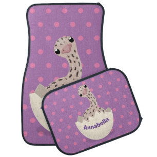 Cute hatching baby ostrich cartoon illustration car floor mat