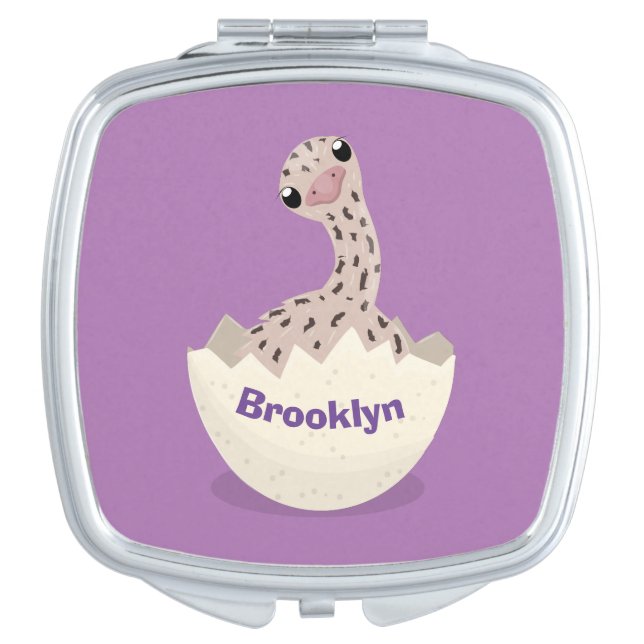 Cute hatching baby ostrich cartoon illustration compact mirror (Front)