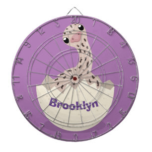 Cute hatching baby ostrich cartoon illustration dart board