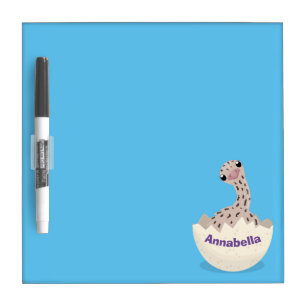 Cute hatching baby ostrich cartoon illustration dry erase board