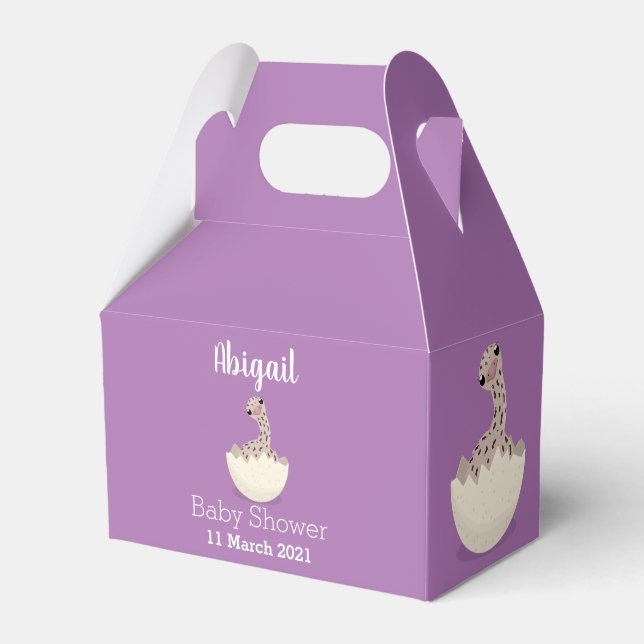 Cute hatching baby ostrich cartoon illustration favor boxes (Front Side)