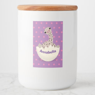 Cute hatching baby ostrich cartoon illustration food label