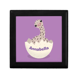 Cute hatching baby ostrich cartoon illustration gift box
