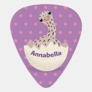 Cute hatching baby ostrich cartoon illustration guitar pick